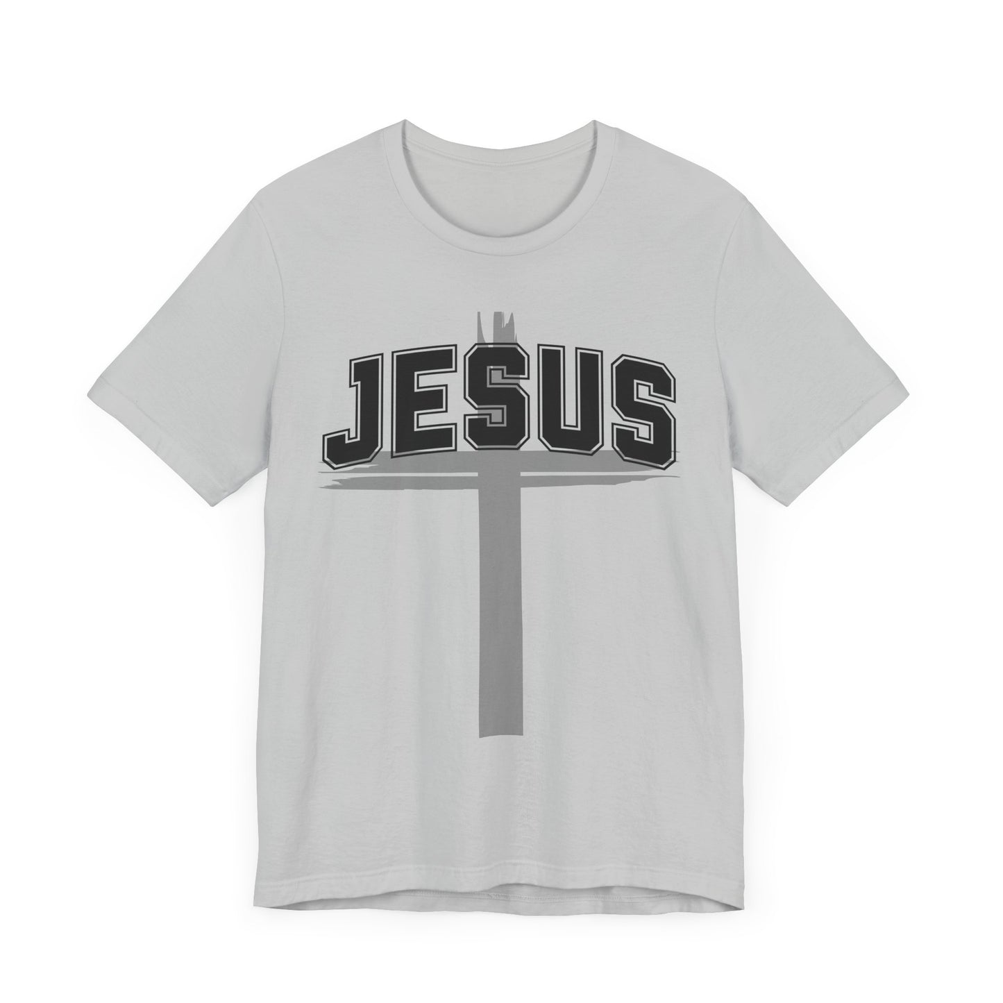 Christian Unisex Womens Mens Jesus Collegiate Lettered Jersey Short Sleeve Tee