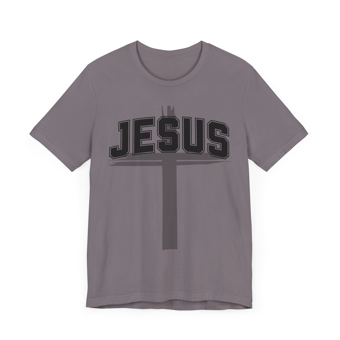 Christian Unisex Womens Mens Jesus Collegiate Lettered Jersey Short Sleeve Tee