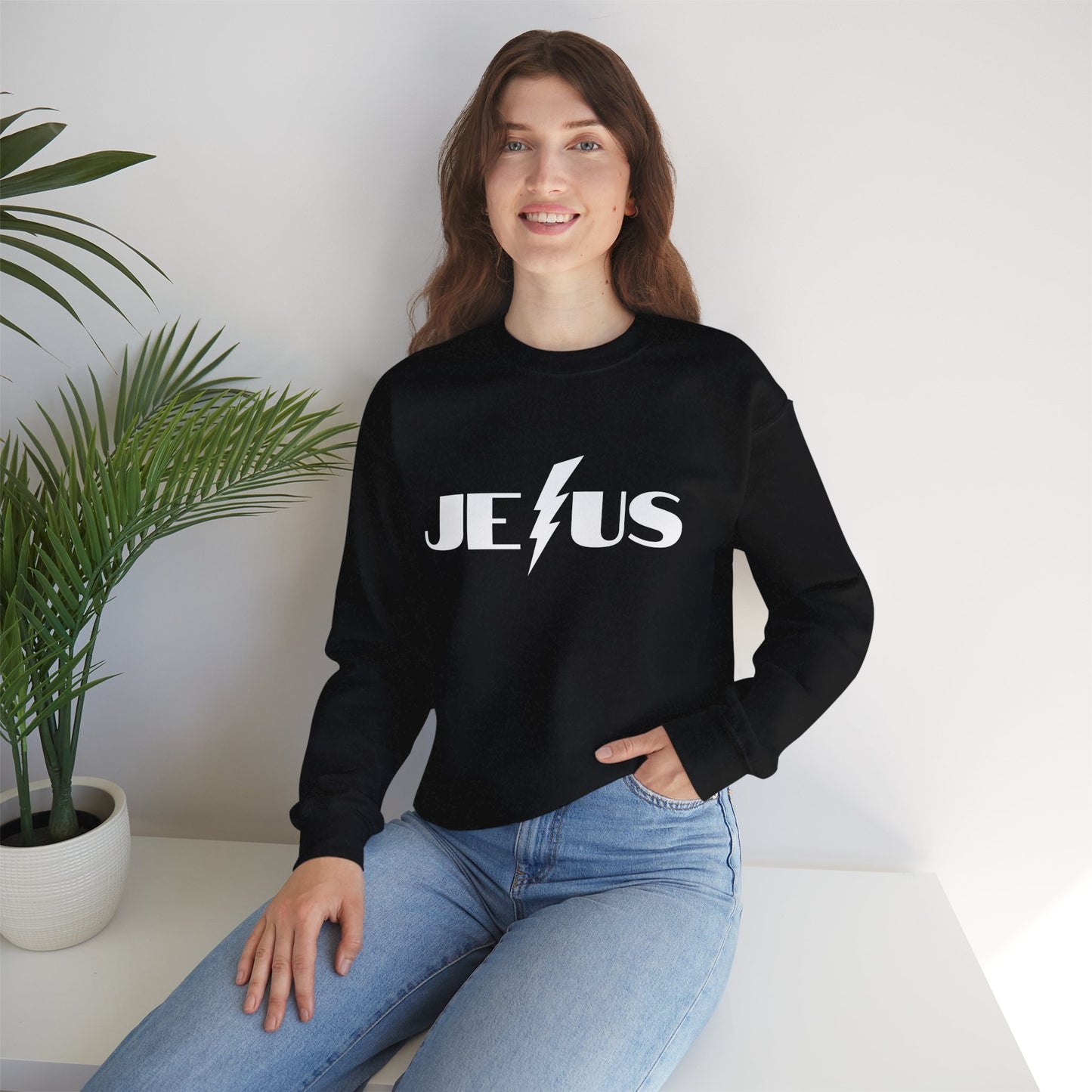 Rock Your Faith in Style – JESUS Lightning Bolt Sweatshirt