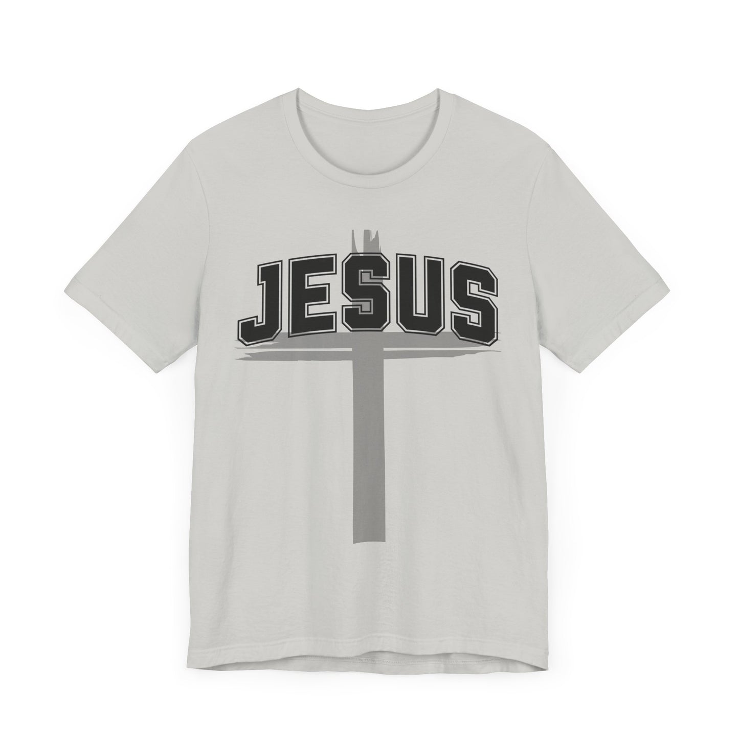 Christian Unisex Womens Mens Jesus Collegiate Lettered Jersey Short Sleeve Tee