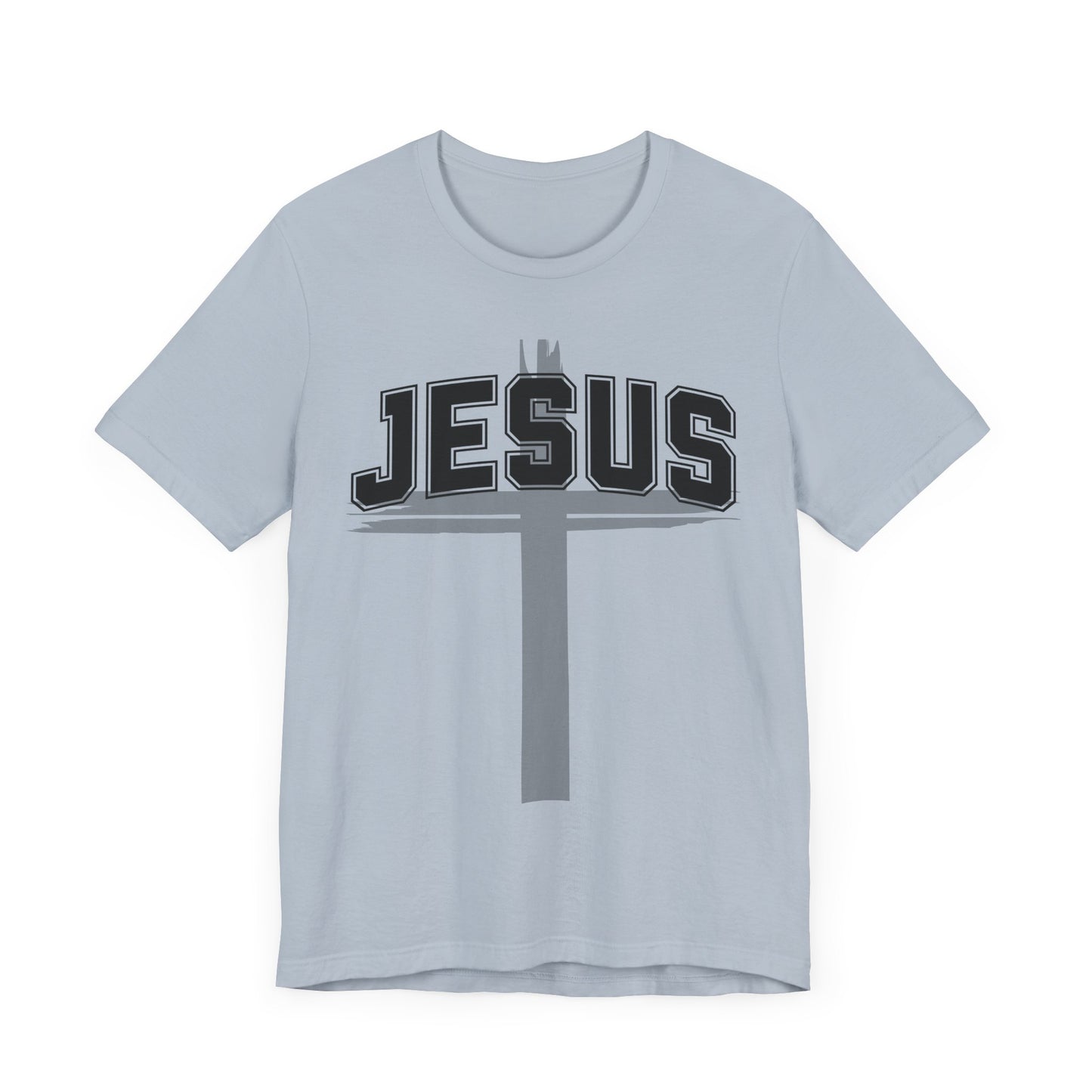 Christian Unisex Womens Mens Jesus Collegiate Lettered Jersey Short Sleeve Tee