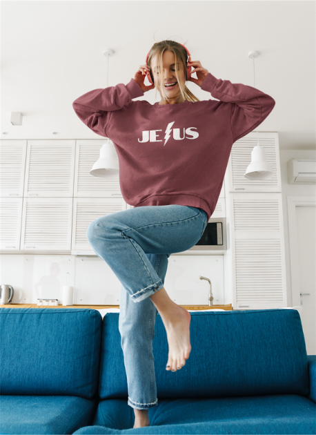 Rock Your Faith in Style – JESUS Lightning Bolt Sweatshirt