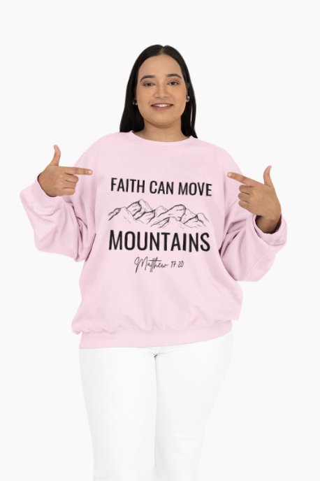 Faith Can Mountains Jesus Women's Crewneck Sweatshirt