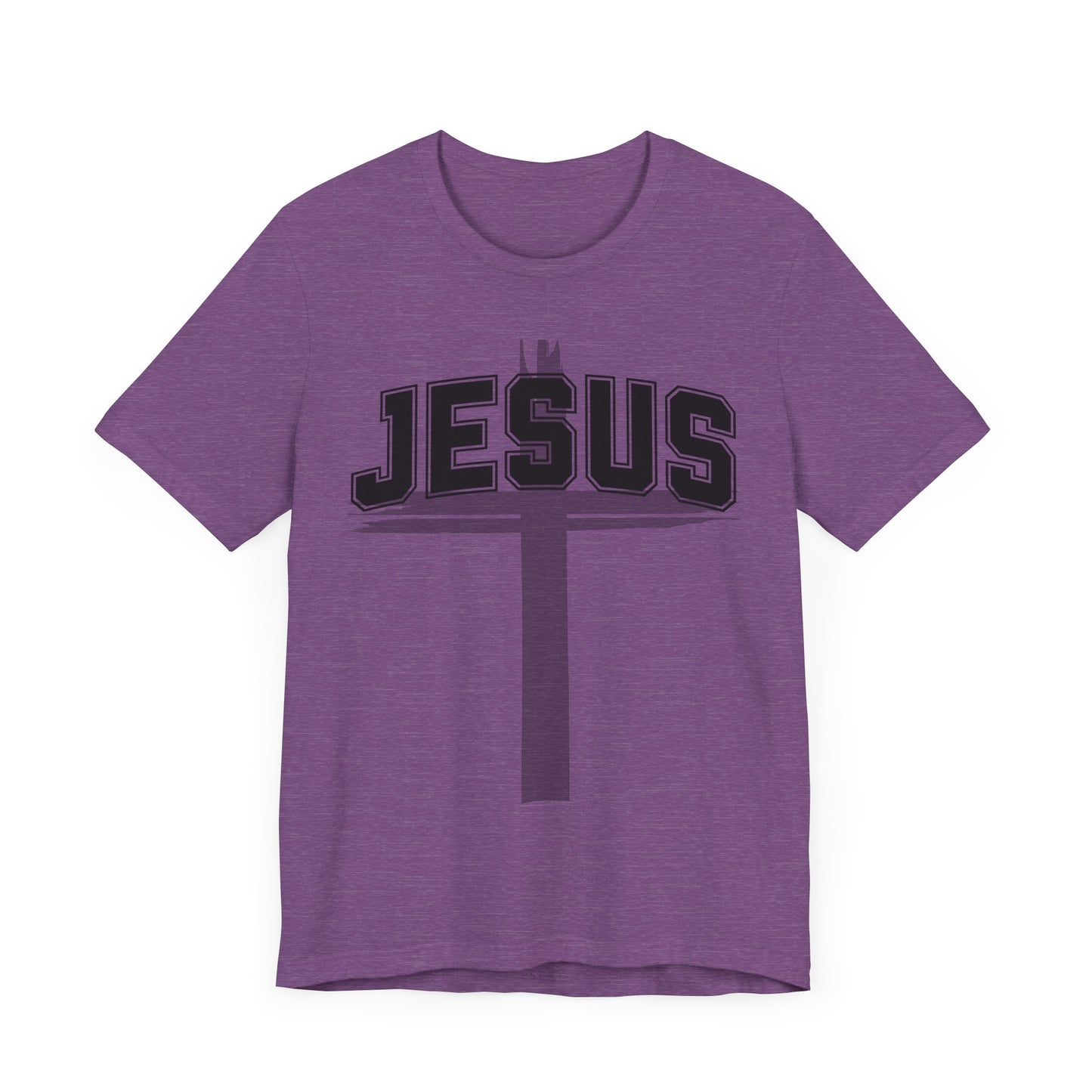 Christian Unisex Womens Mens Jesus Collegiate Lettered Jersey Short Sleeve Tee