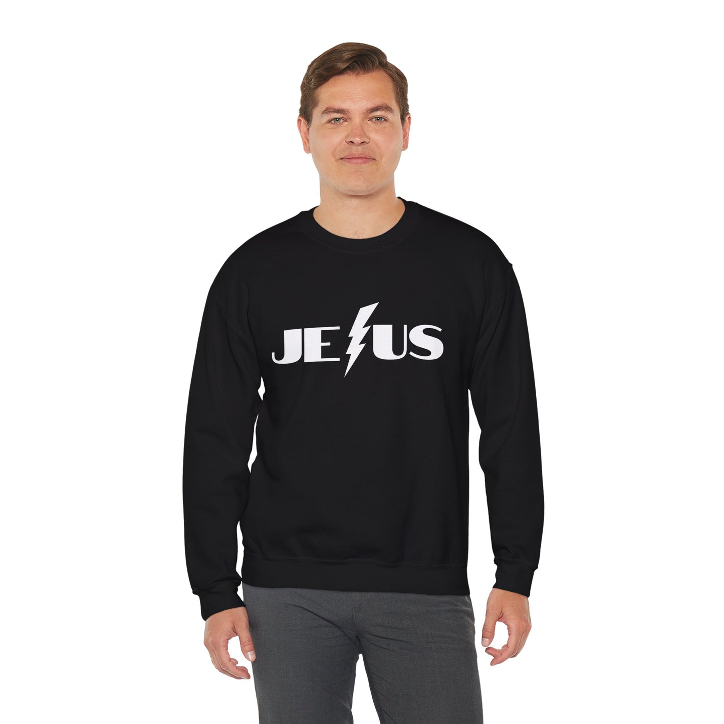 Rock Your Faith in Style – JESUS Lightning Bolt Sweatshirt