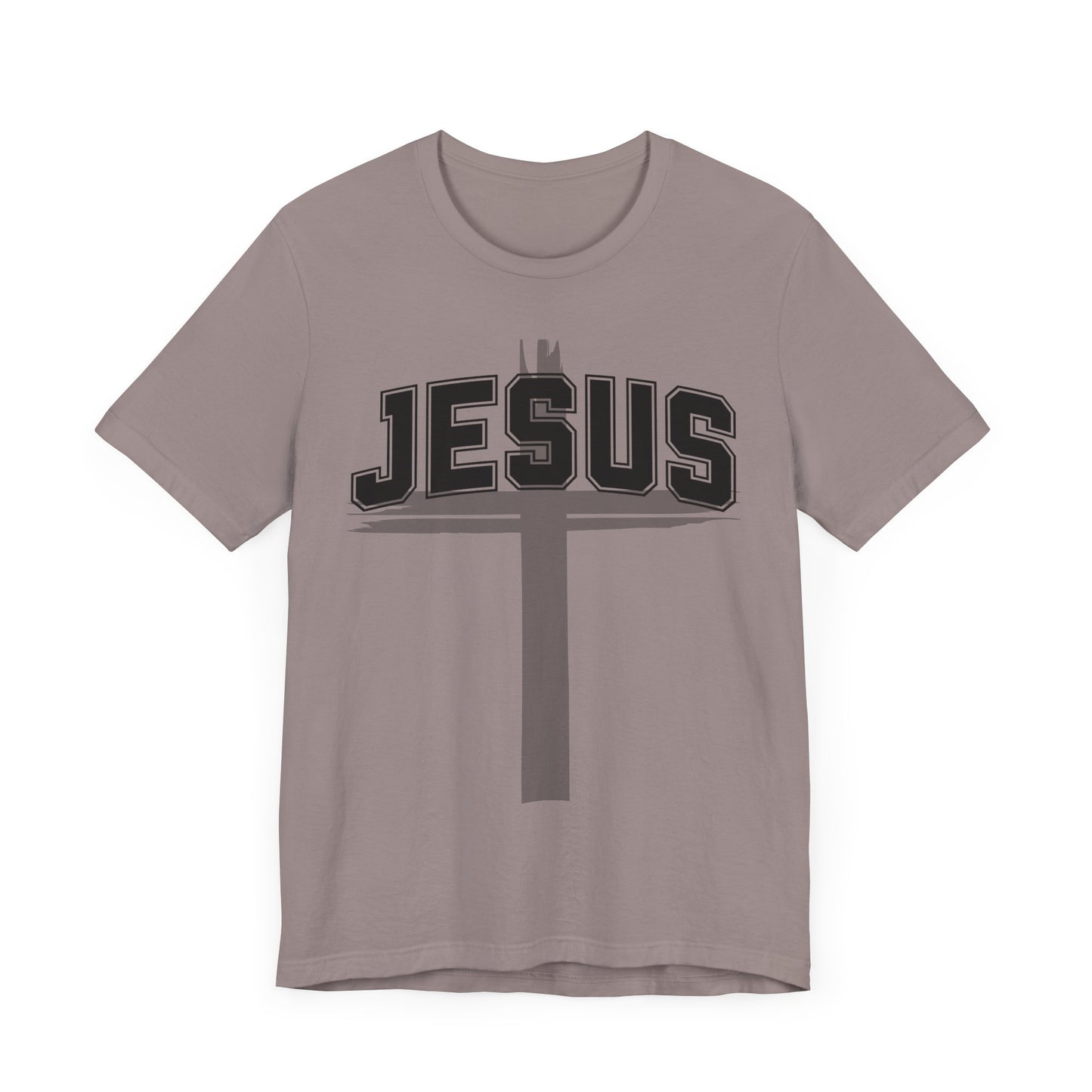 Christian Unisex Womens Mens Jesus Collegiate Lettered Jersey Short Sleeve Tee