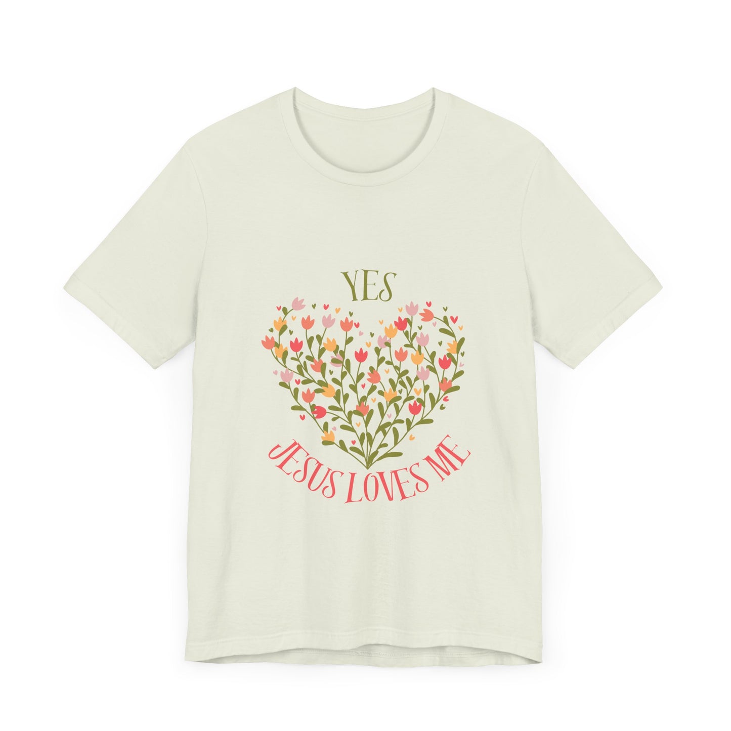 Christian Women’s Floral Yes Jesus Loves Me Short Sleeve Tee