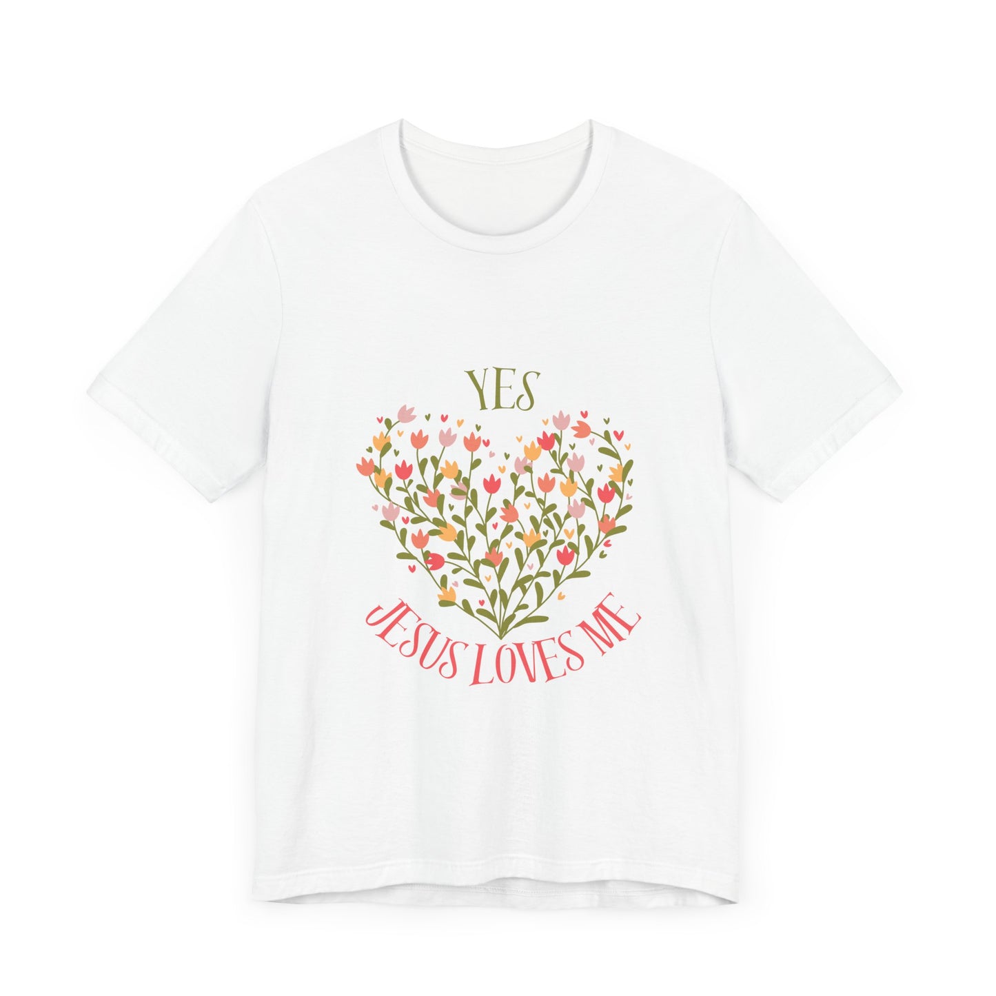 Christian Women’s Floral Yes Jesus Loves Me Short Sleeve Tee