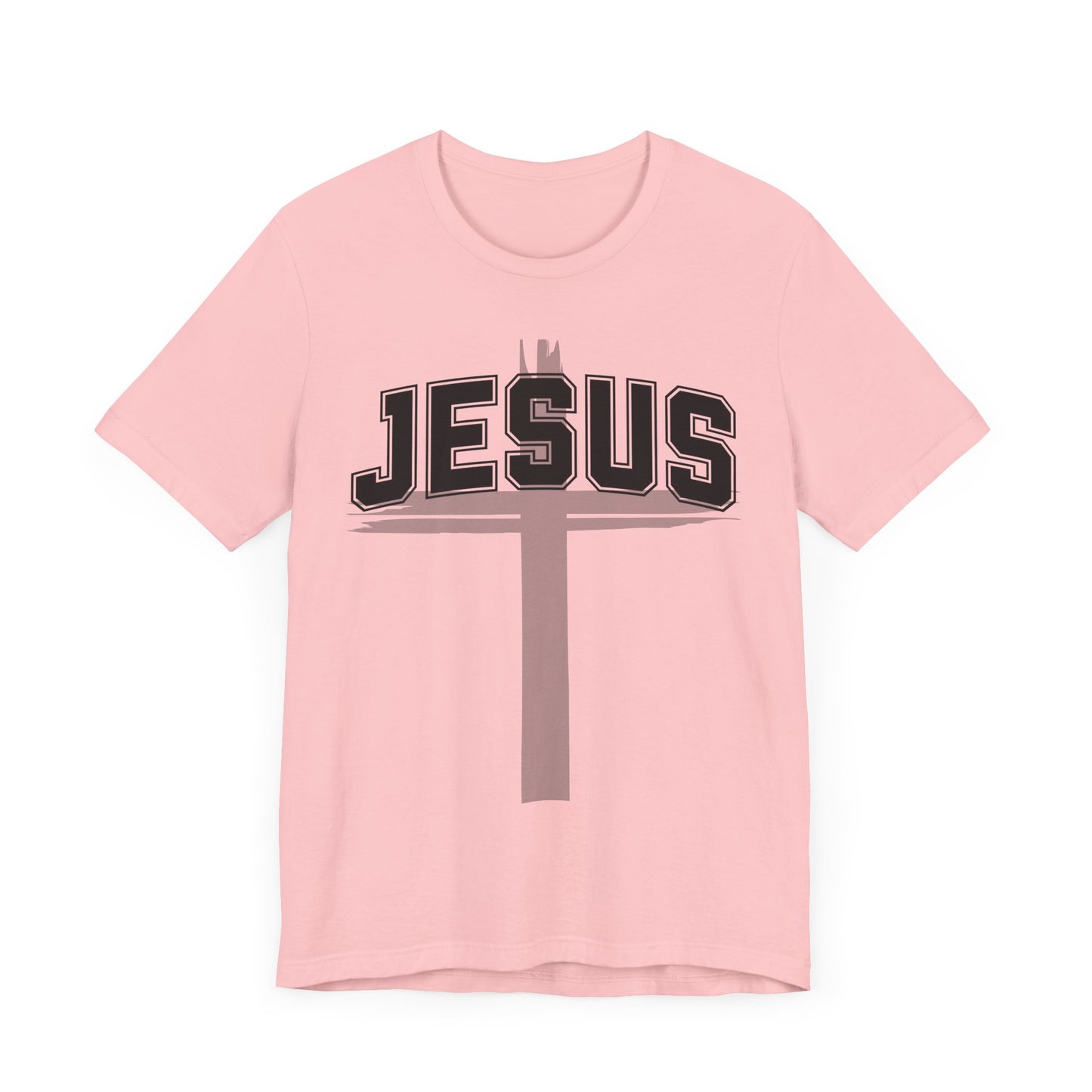 Christian Unisex Womens Mens Jesus Collegiate Lettered Jersey Short Sleeve Tee