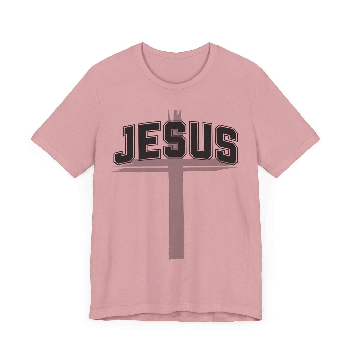 Christian Unisex Womens Mens Jesus Collegiate Lettered Jersey Short Sleeve Tee