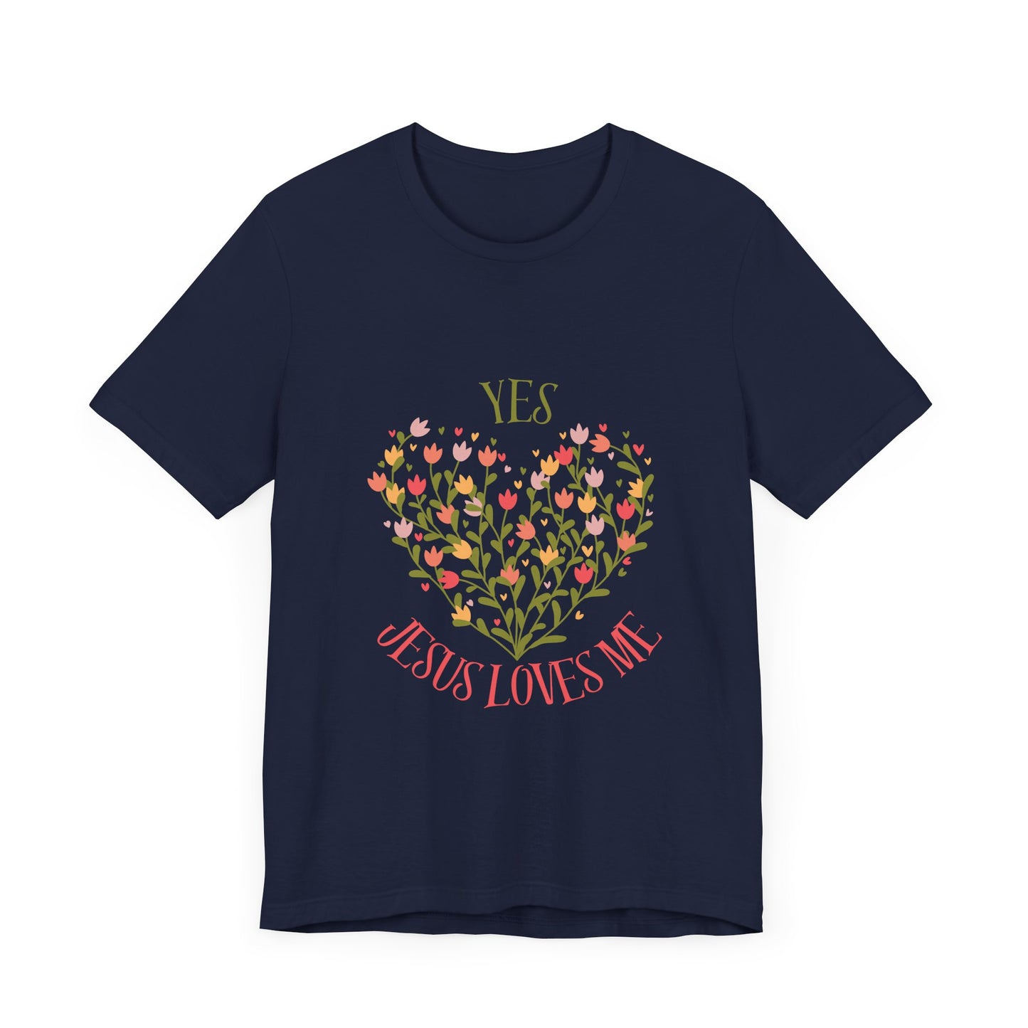 Christian Women’s Floral Yes Jesus Loves Me Short Sleeve Tee