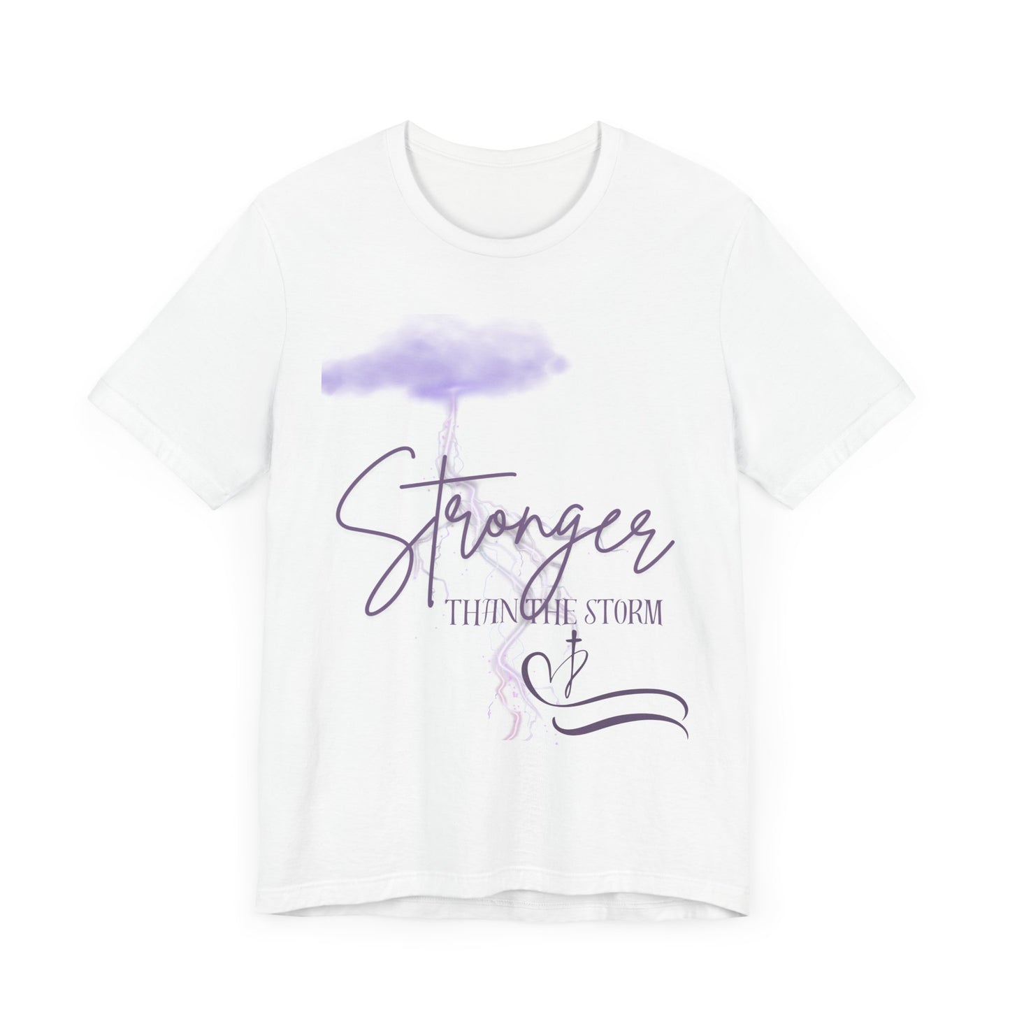 Christian Women’s Stronger Than the Storm Jesus Short Sleeve Tee