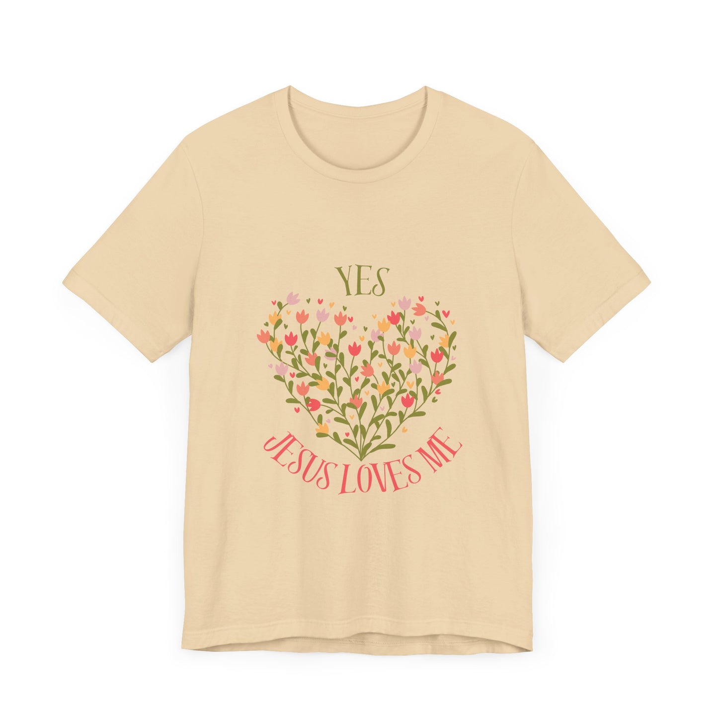 Christian Women’s Floral Yes Jesus Loves Me Short Sleeve Tee