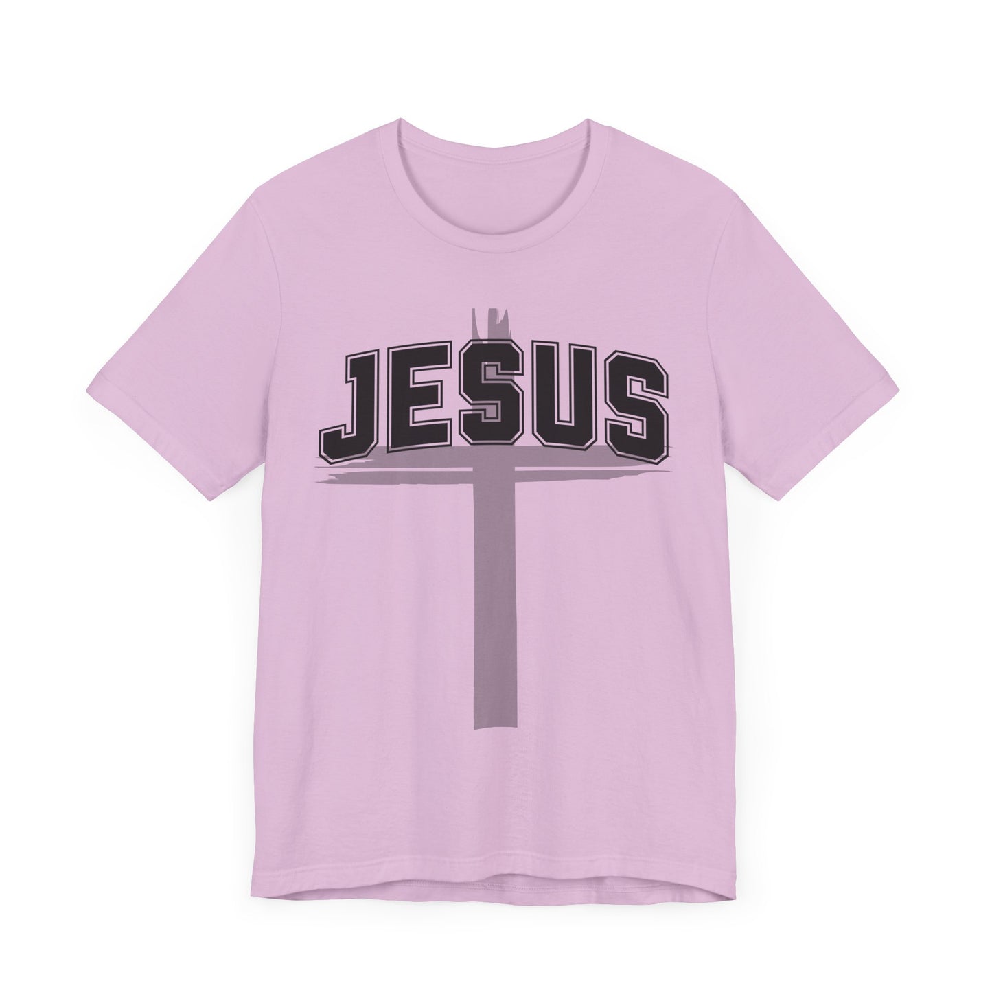 Christian Unisex Womens Mens Jesus Collegiate Lettered Jersey Short Sleeve Tee