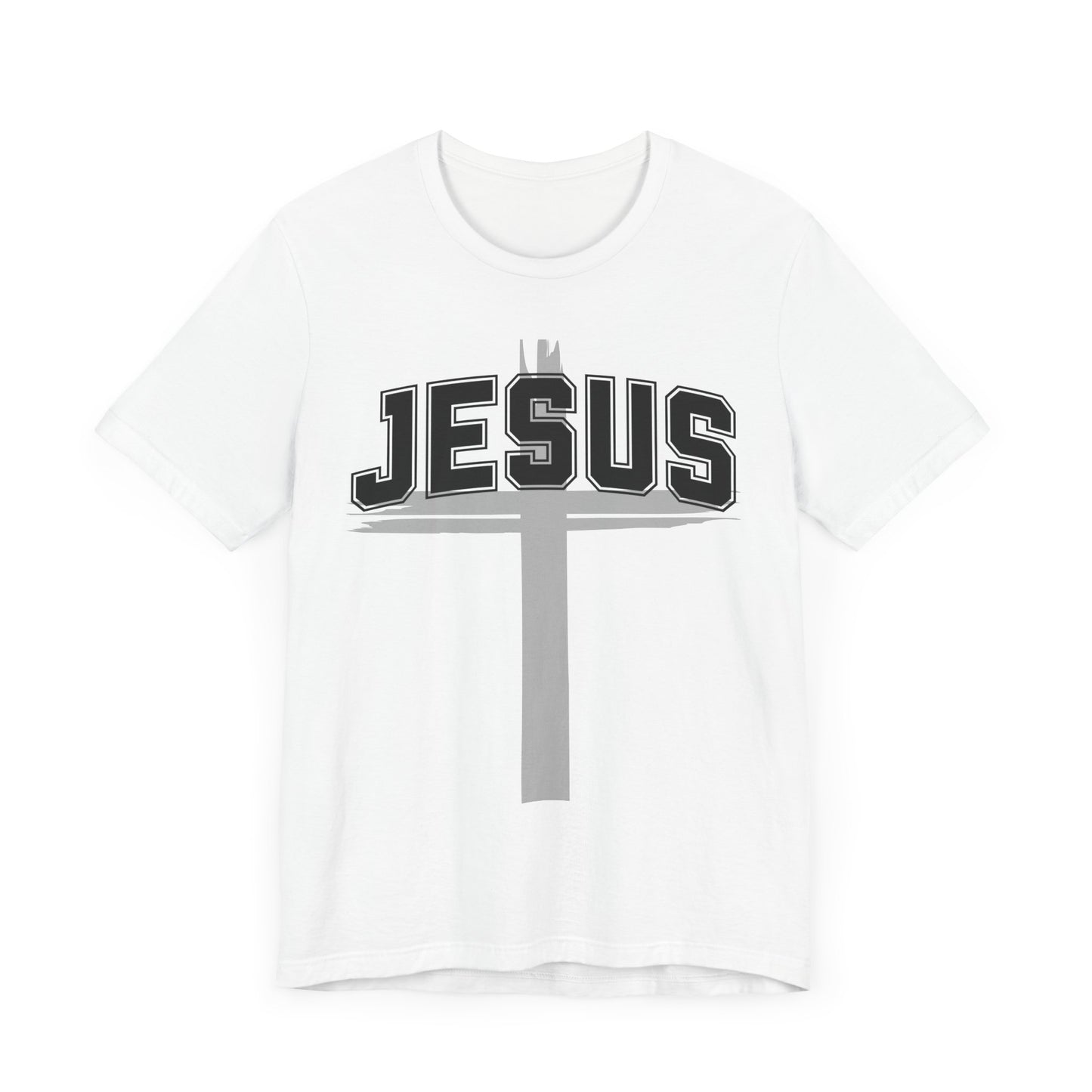 Christian Unisex Womens Mens Jesus Collegiate Lettered Jersey Short Sleeve Tee